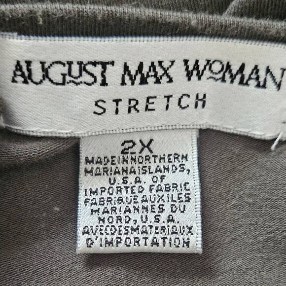 Hunter Green Stretch Long Sleeve Top Size 2X - Picture 3 of 4